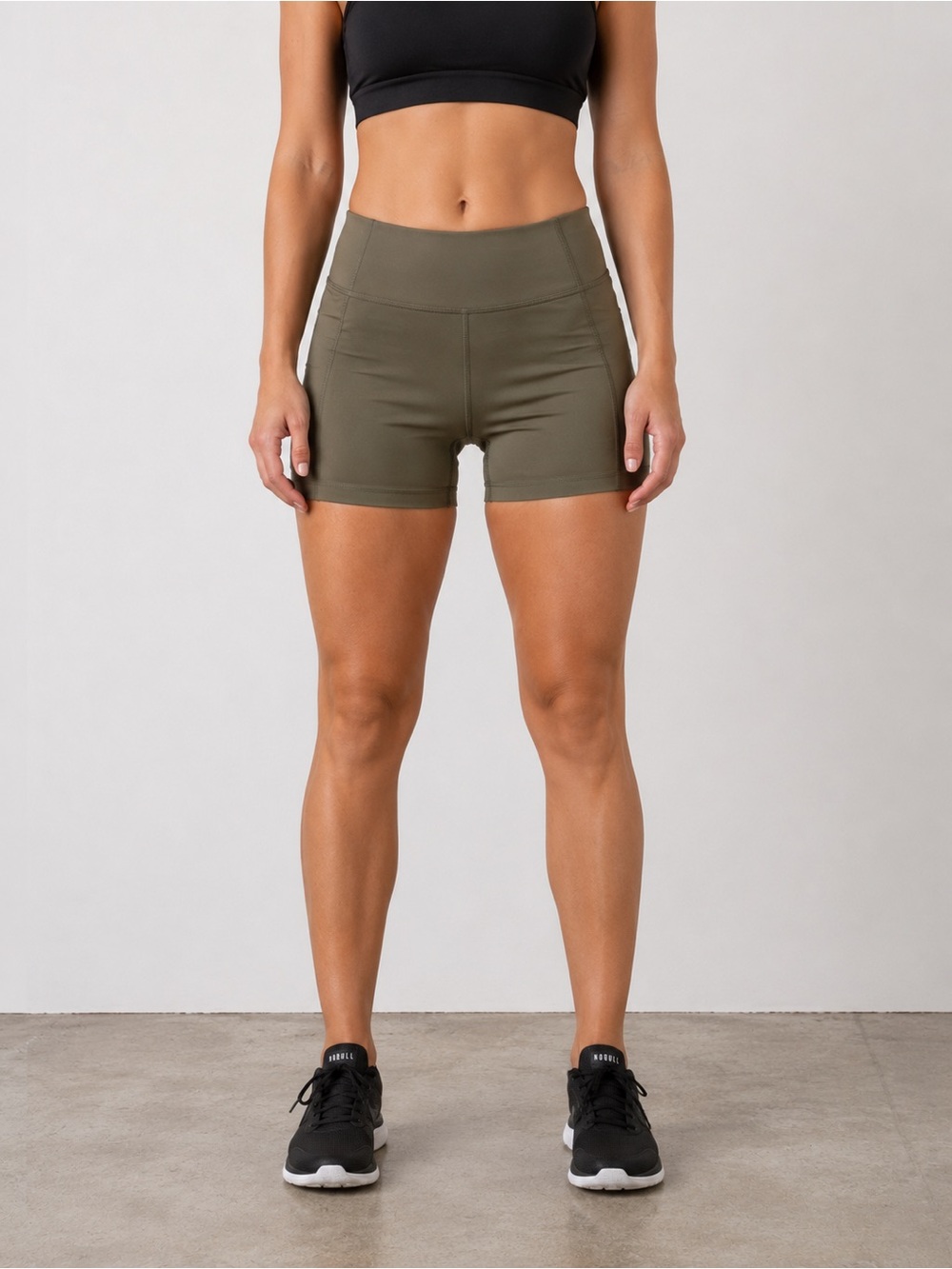 Nobull Women’s Small High Rise Olive Green Matte 4inch Shorts New With Tags